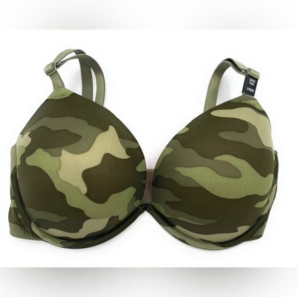 PINK Victorias Secret Nwt Wear Everywhere Super Push Up Camo Bra 32C - Picture 1 of 4